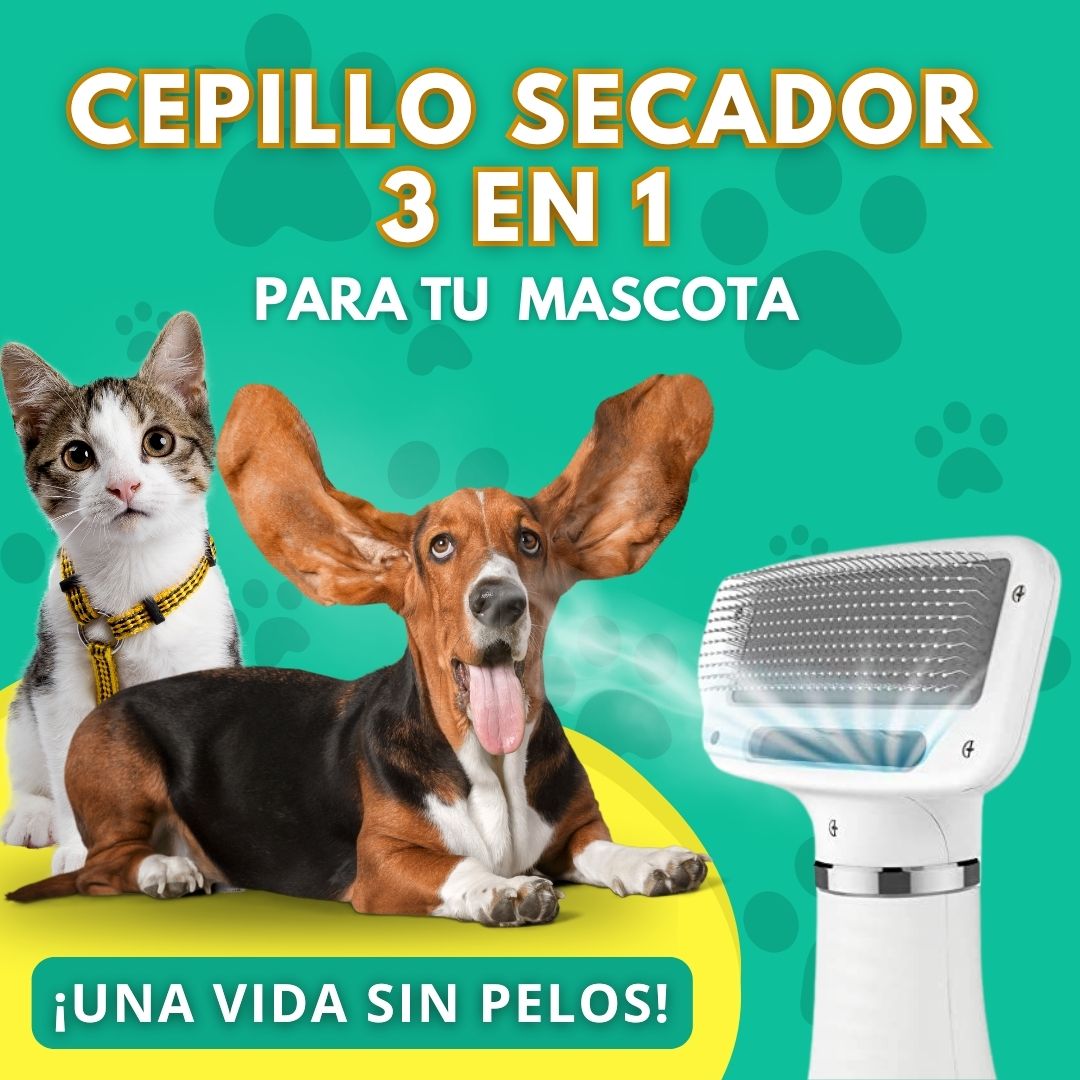 CEPILLO SECADOR PARA MASCOTAS 3 EN 1